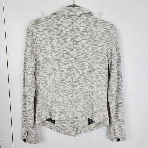 Cabi Neo Moto Zip Sweater Jacket Space Dye Heathered Gray Unlined WOmens S - Picture 10 of 11